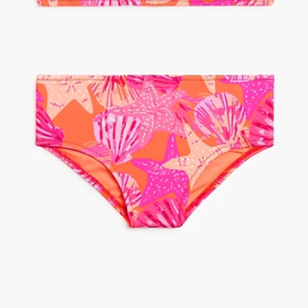 J crew girls seashell bikini bottoms sweet tangerine nwot